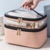 Sheglam Pink Double Layer Travel Makeup Bag