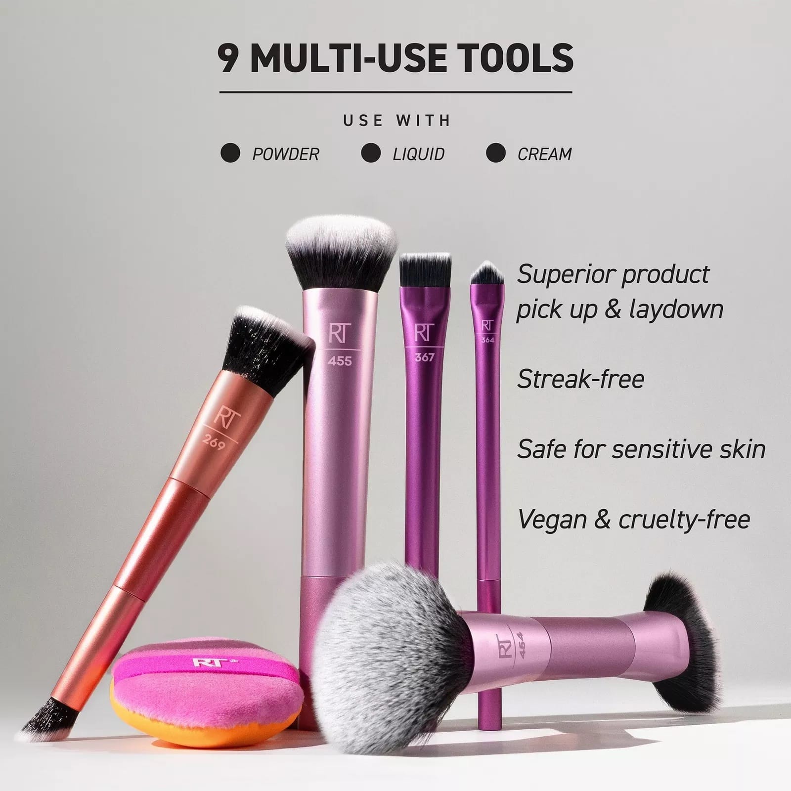 Real Techniques Big Blends Energy Brush + Dual-Sided Puff - Imagen 3