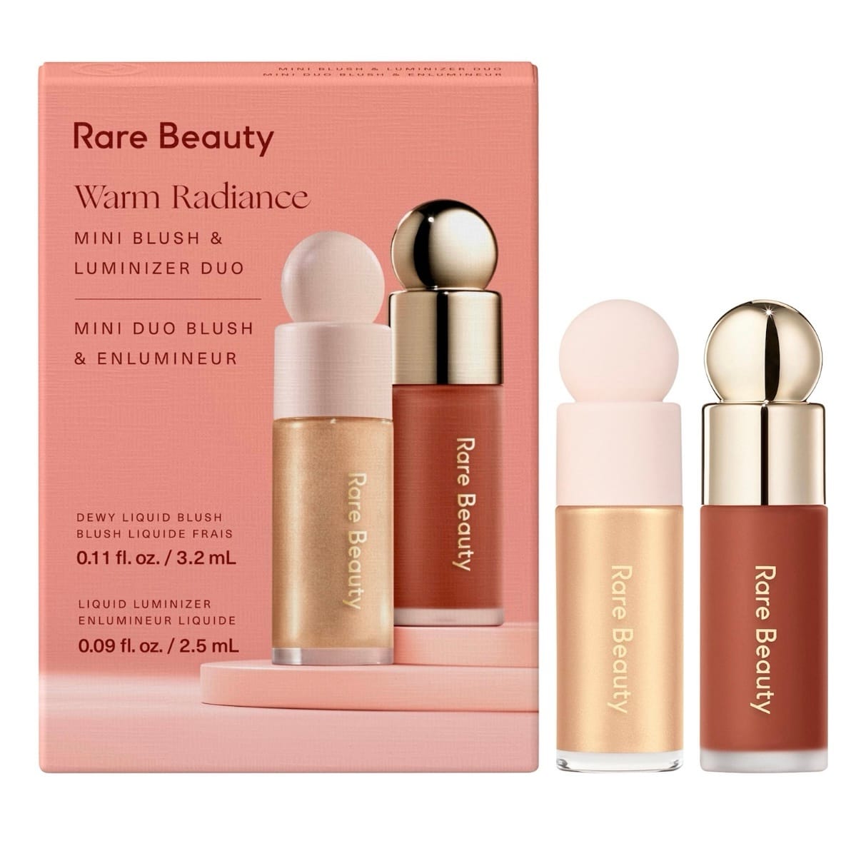 Rare Beauty Mini Warm Radiance Blush & Luminizer Duo Makeup Gift Set