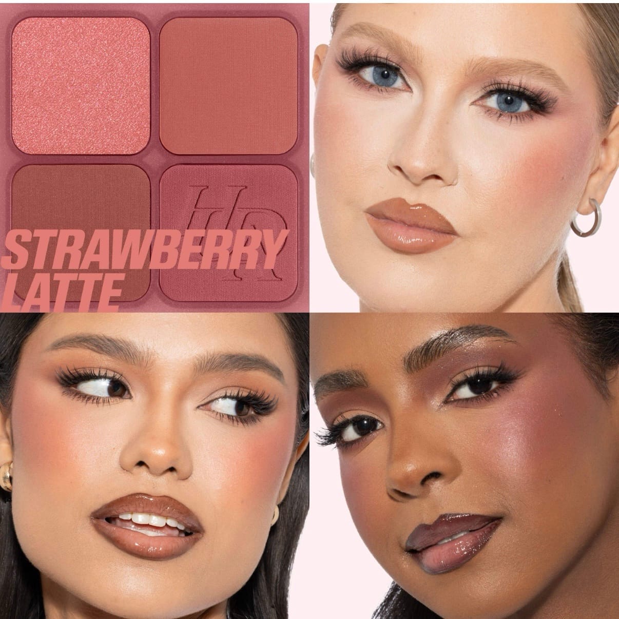 Huda Beauty Blush Filter Blurring Blushlighters Palette (Strawberry Latte) - Imagen 3