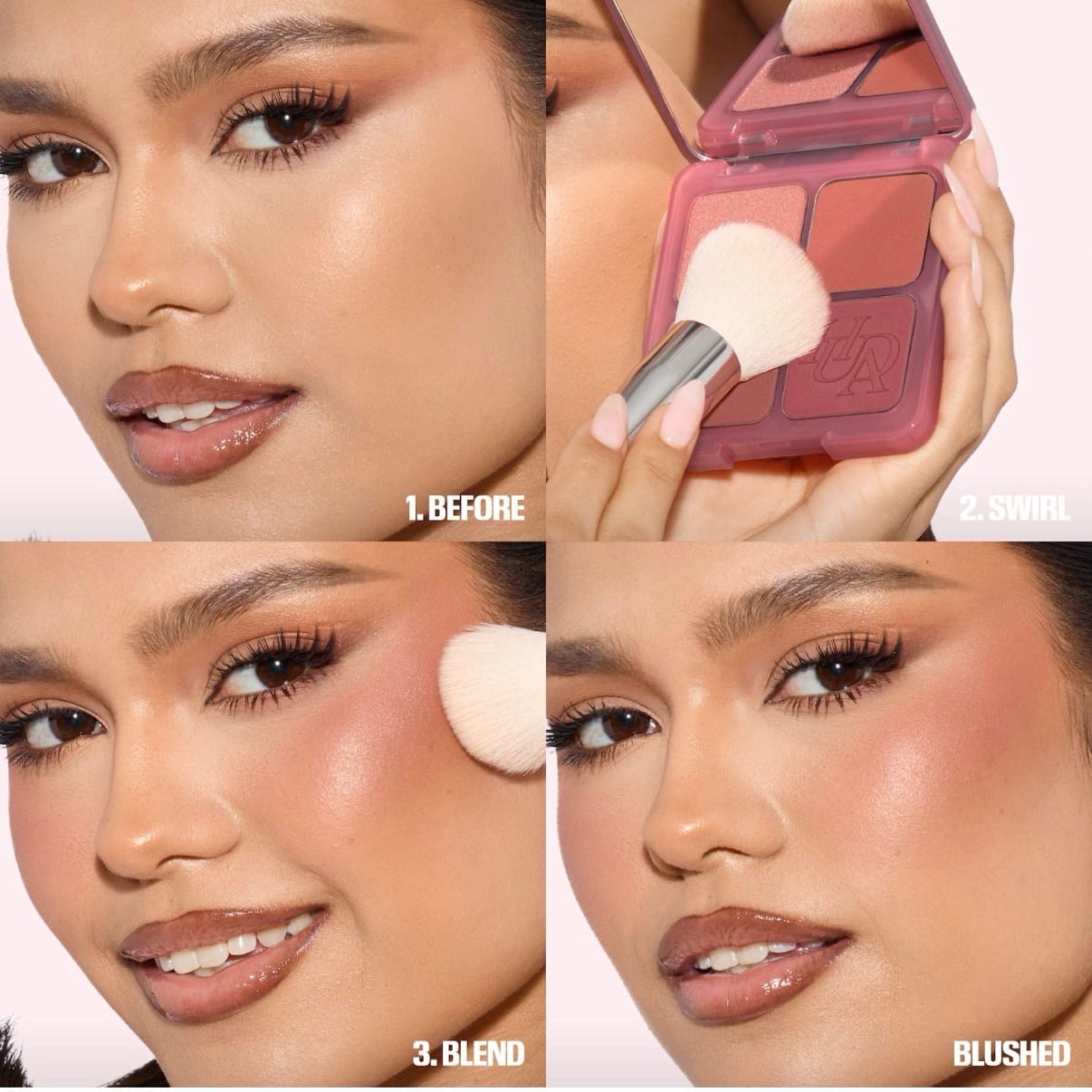 Huda Beauty Blush Filter Blurring Blushlighters Palette (Strawberry Latte) - Imagen 4