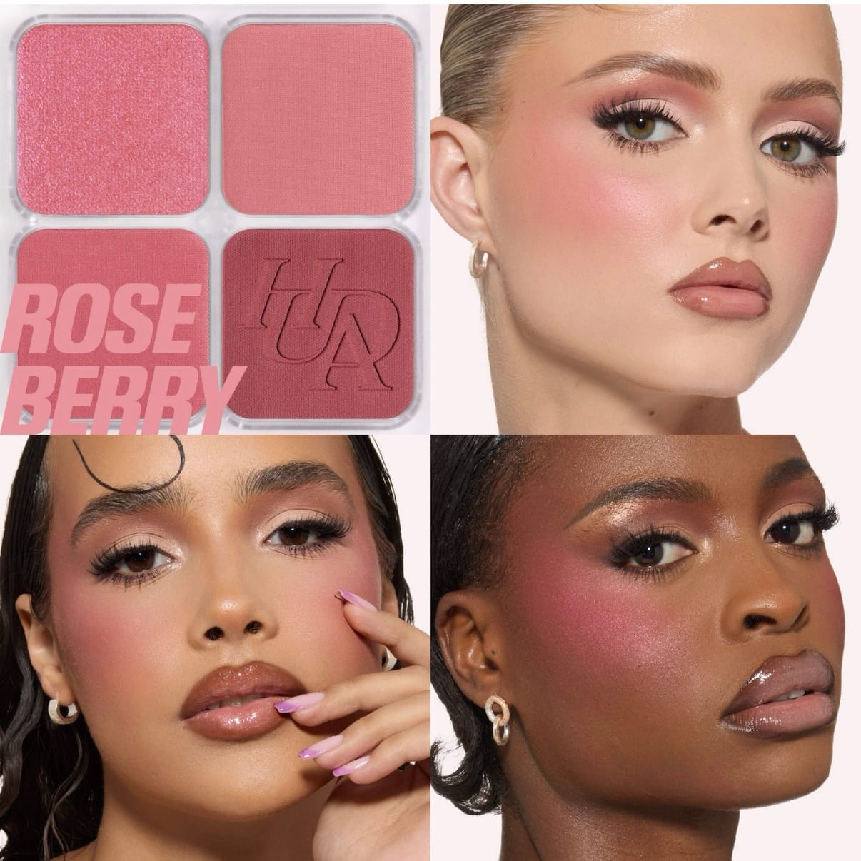 Huda Beauty Blush Filter Blurring Blushlighters Palette (Rose Berry) - Imagen 3