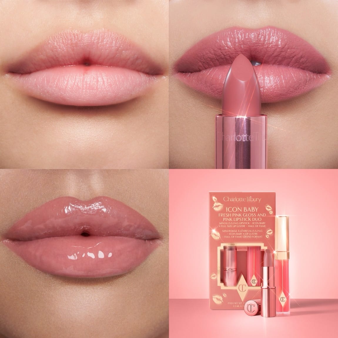 Charlotte Tilbury Icon Baby Lip Duo Kit - Mini Lipstick & Full Size Gloss - Imagen 2