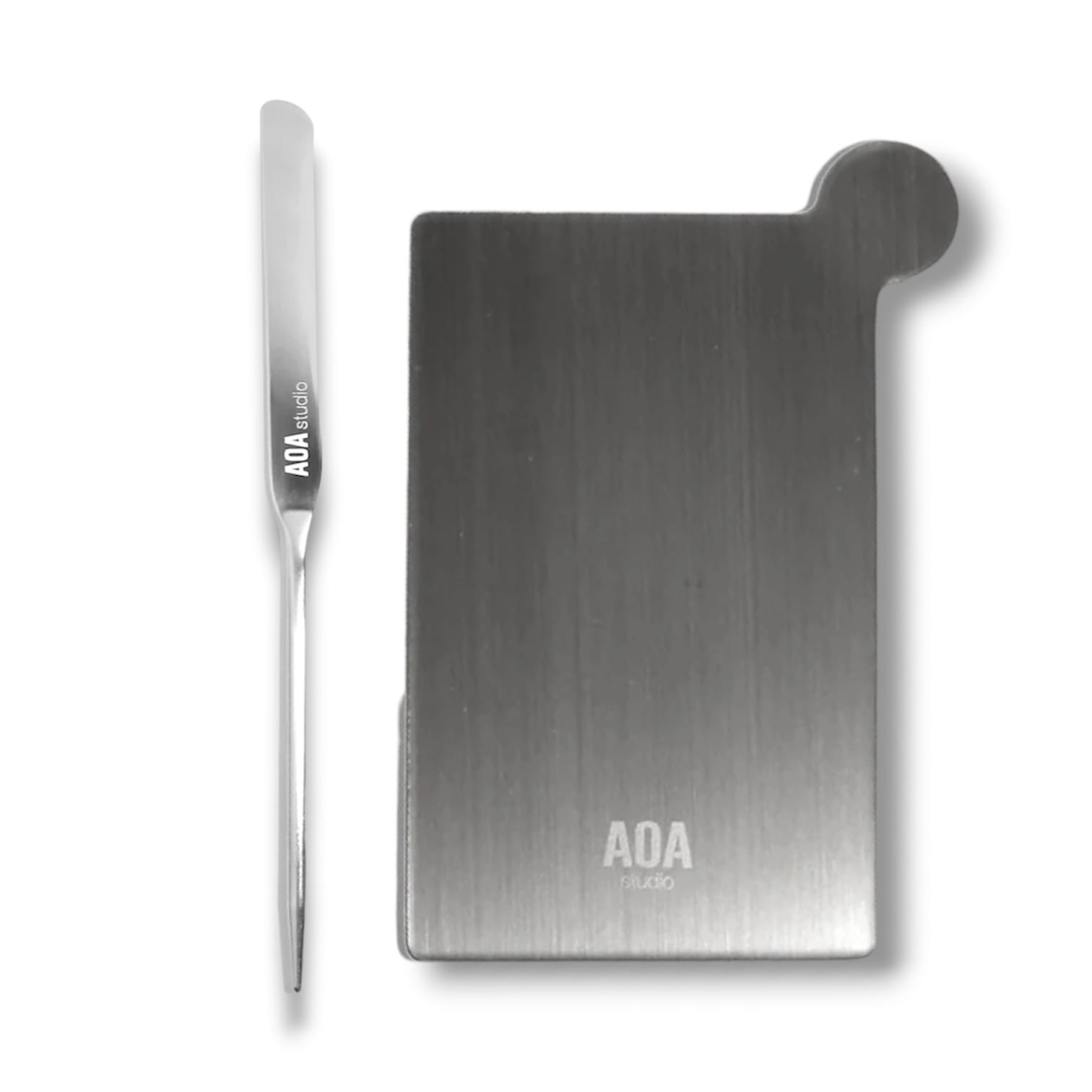 AOA Stainless Steel Mixing Palette and Spatula with Protective Sleeve